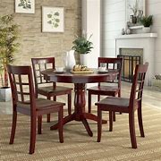 Image result for Round Wood Dining Table Set
