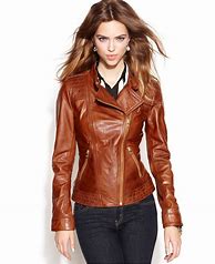 Image result for women's brown leather jacket