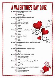 Image result for Valentine's Day Trivia Printable