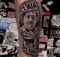 Image result for Pablo Escobar Black and White Tattoo