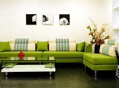 Image result for Living Room with Green Sofa