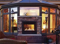 Image result for Indoor Outdoor Fireplace