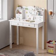 Image result for White Kids Desk with Drawers