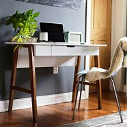 Image result for White and Gold Office Desk with Drawers