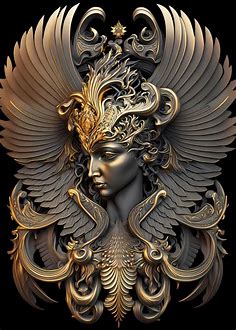'Golden Queen Phoenix' Poster, picture, metal print, paint by Luong ...