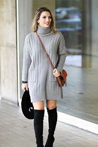 Image result for Grey Sweater Dress Outfit