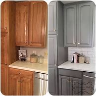 Image result for Painted Grey Kitchen Cabinets DIY