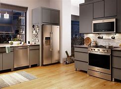 Image result for Gray Kitchen Floor with Sunset Bronze Appliance