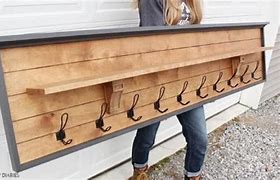 Image result for DIY Wall Coat Rack with Shelf