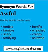 Image result for Awful Synonym
