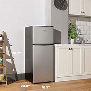 Image result for Whirlpool 4.6-Cu Ft Freestanding Mini Fridge Freezer Compartment (Stainless Look) | WHR46TS1E