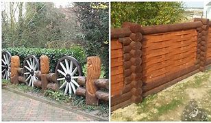 Image result for Log Fence Panels