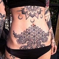 Image result for Symmetrical Stomach Tattoos