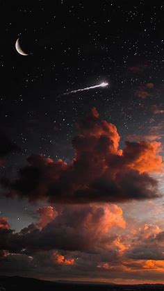 Magical night sky with shooting star Wallpapers Download | MobCup
