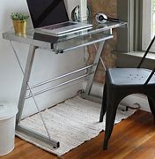 Image result for Silver and Glass Desk