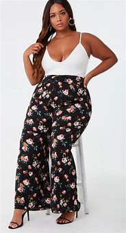 Image result for Floral Plus Size Pants
