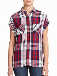 Image result for Red and White Short Sleeve Plaid Shirt