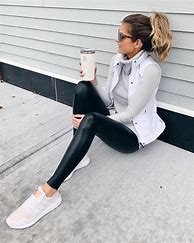 Image result for Black Leather Leggings with Sneakers