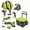Image result for RYOBI ONE+ 18V Cordless 5-Tool Combo Kit With (2) 1.5 Ah Compact Lithium-Ion Batteries, Charger, And Bag