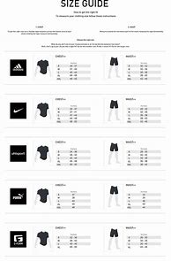 Image result for Adidas Shirt Size Chart