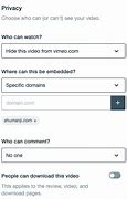 Image result for Vimeo Privacy Settings