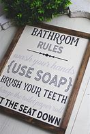 Image result for Farmhouse Bathroom Signs