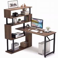 Image result for Home Office Desk with Bookshelf