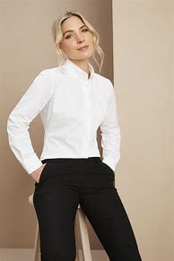 Image result for Women's White Long Sleeve Shirt