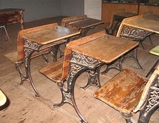 Image result for Old Time School Desk and Bench