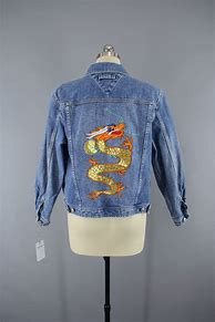 Image result for Dragon Embroidered Jean Jacket