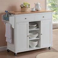 Image result for White Kitchen Cart with Storage