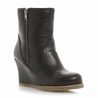Image result for Black Leather Wedge Boots