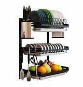 Image result for Wall Mount Dish Drying Rack
