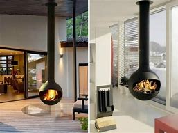 Image result for Hanging Fireplaces Indoor