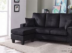 Image result for Black Fabric Sectional Sofa with Chaise