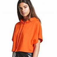 Image result for Women Short Sleeve Crop Top with Hoodie