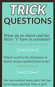 Image result for Hard Trick Questions and Answers