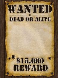 Image result for wanted dead or alive poster