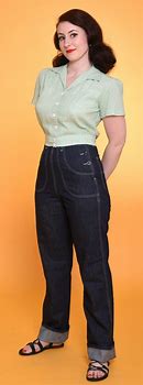 Image result for 1950s Fashion Women Jeans