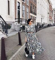 Image result for Long Dresses with Sneakers