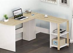 Image result for Light Wood Corner Desk