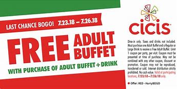 Image result for Cicis Senior Citizens Buffet Coupons June 2019