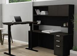 Image result for L-shaped Office Desk with Hutch