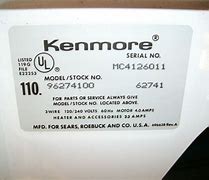 Image result for Kenmore Elite Dishwasher Model Number Location