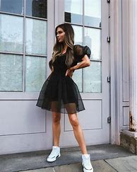 Image result for Formal Dress and Sneakers Outfit
