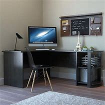 Image result for Black L-shaped Corner Desk