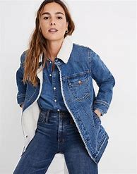 Image result for Women's Sherpa Lined Jean Jacket