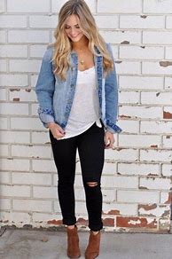 Image result for Fall Outfits with Jean Jackets