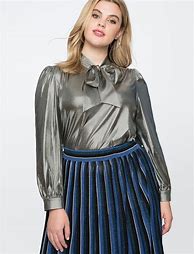 Image result for Metallic Bow Blouse