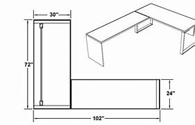 Image result for L-shaped Desk Measurements